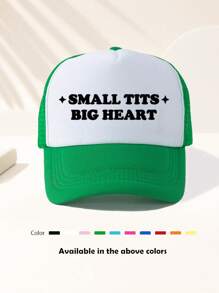 Mũ lưỡi trai unisex in chữ, có thể điều chỉnh, thích hợp cho mùa xuân/thu, du lịch, bãi biển, thể thao, phong cách Y2K, mũ bố, mũ lưới kiểu trucker, cũng là món quà tuyệt vời cho Halloween, Giáng sinh và các ngày lễ khác. - Nhiều màu - Xem 7