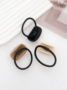 3pcs Simple & Versatile Square Milk Tea Color Hair Ties High Elasticity Ponytail Holder For Daily Use Spider Ponytail Holders Hair Elastics Hair Rubber Bands Scrunchies Hair Rope, Hair Bobbles ,Gym Sport Outfit Hair Accessories Head Accessories Elastic Band - Multicolor - View 6