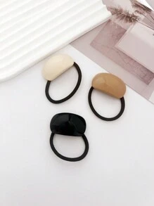 3pcs Simple & Versatile Square Milk Tea Color Hair Ties High Elasticity Ponytail Holder For Daily Use Spider Ponytail Holders Hair Elastics Hair Rubber Bands Scrunchies Hair Rope, Hair Bobbles ,Gym Sport Outfit Hair Accessories Head Accessories Elastic Band - Multicolor - View 5
