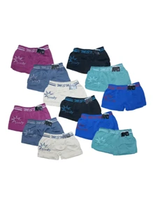 12 Pieces Of Microfiber Boxer Shorts For Boys. One Size. Colors And Models Are Sent Randomly, Depending On Inventory. - Multicolor - View 3