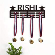 定制金属奖牌架 - 运动员个性化姓名展示架、运动奖牌收纳架、经典家居装饰、奖牌获得者礼物、运动员圣诞礼物 - 黑色 - 查看 10