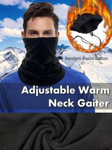 1pc Winter Warm Neck Gaiter Fleece Snow Skiing Windproof Face Mask Scarf - Multicolor - View 3