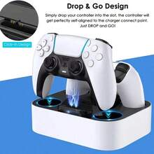Fast Charging Dock Station For Playstation PS5 Controller With Safety Chip Protection And LED Indicator Lights - Efficient Charging: Quickly And Efficiently Charge PS5 Controllers - White - View 8