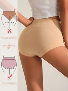 3pcs/Set Young Girls' Multicolor Anti-Bacterial Mid-Waist Tummy Control Triangle Shorts With Breathable Buttock Lift Function, Women's Double-Layer Lock Edge Hipster Panties