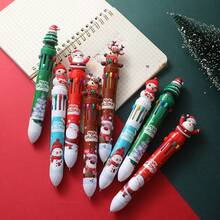 Christmas Decoration 1pc 10-Color Christmas Ballpoint Pen, Creative Multi-Color Ball Pen Christmas Gift Stationery Bullet Journal Pen - Multicolor - View 12