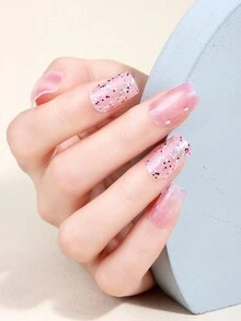 Beauty Sticker 16 片指甲油条，红色指甲闪光镀铬星自粘指甲全包裹凝胶指甲贴纸，沙龙品质，适合女性家庭 DIY 自用美甲用品 - 彩色 - 查看 2