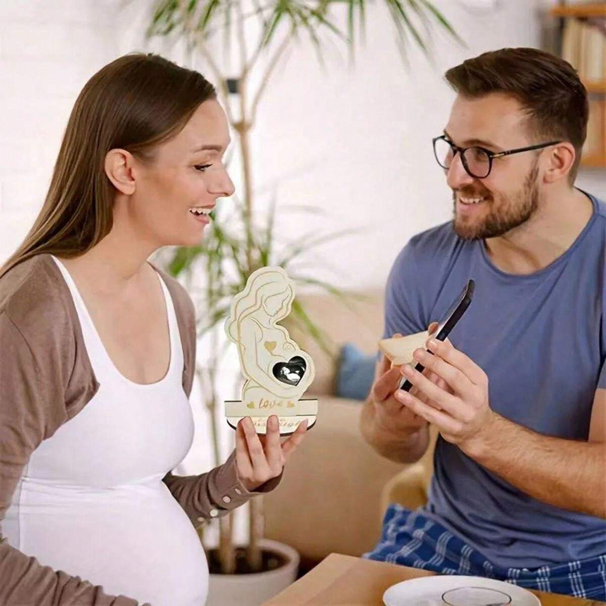 Cadre Photo Ultrasons Grossesse RTRTGS - Cadre Bois Bébé Sonogramme Révélation Grossesse