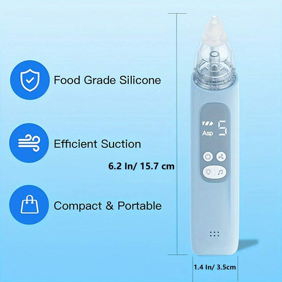 Baby Nasal Aspirator, Electric Nose Sucker With 5 Levels Suction