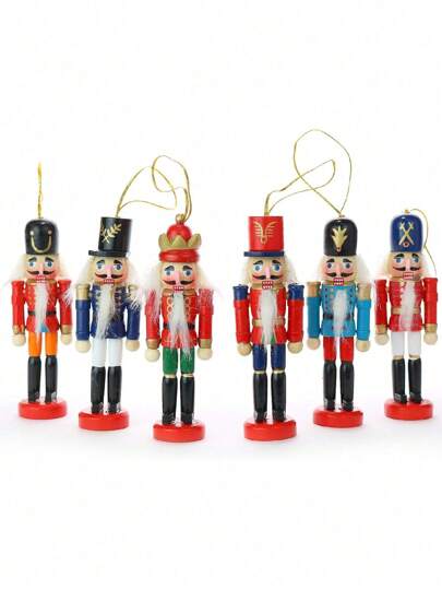 6 pezzi - Decorazioni per albero di Natale a forma di Schiaccianoci, decorazioni natalizie, ornamenti natalizi da appendere all'albero, decorazioni a forma di soldato, figure di Schiaccianoci per alberi di Natale e decorazioni domestiche, bomboniere per feste natalizie, decorazioni per la casa, decorazioni natalizie, decorazioni natalizie in legno a forma di Schiaccianoci, figure di Schiaccianoci alte 5 pollici, decorazioni natalizie Schiaccianoci, decorazioni per la stanza Schiaccianoci soldato, decorazioni invernali