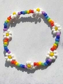 Pulseira de Miçangas Margarida Colorida - 1 unidade