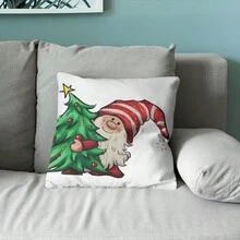 1 vỏ gối nhung mềm in họa tiết ông già Noel 45x45cm hai mặt, không có ruột - Dùng để trang trí tiệc, phòng ngủ, phòng khách, ghế sofa, ô tô - Nhiều màu - Xem 11