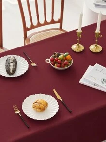 1pc Polyester Plain Tablecloth For Dining Room, Coffee Table, Wedding, Birthday Party, Outdoor, Home Decor