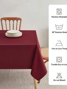 1pc Polyester Plain Tablecloth For Dining Room, Coffee Table, Wedding, Birthday Party, Outdoor, Home Decor