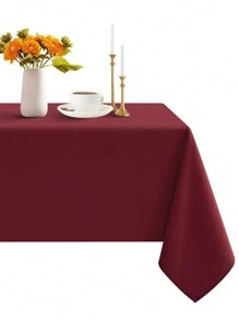 1pc Polyester Plain Tablecloth For Dining Room, Coffee Table, Wedding, Birthday Party, Outdoor, Home Decor