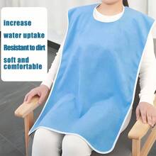 成人围兜，防水防污，可调节厚法兰绒围兜，适合老年人和成人，可机洗，有浅蓝色、藏青色、白色、红色、灰色毛巾材质可选，可用作口水布 - 彩色 - 查看 9