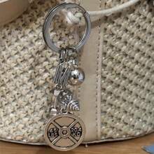Men's Fitness Equipment Keychain, Dumbbell, Barbell, Men's Keychain, Bag Pendant Decoration Car Accessories Bag Charm Backpack For School Letter