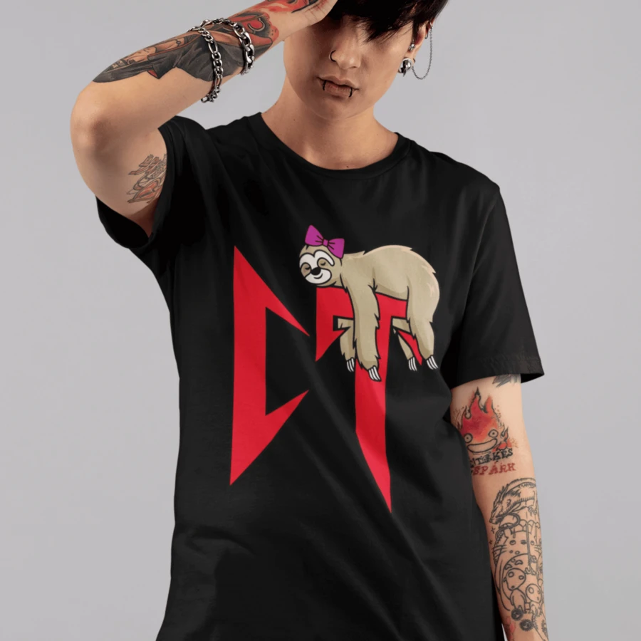 Playera CT Perezosa con Moño Corridos Tumbados para Mujer - Negro - Ver 1