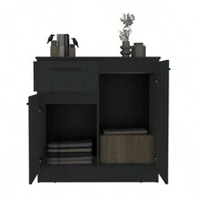 Idaho Dresser With 2-Door Cabinets And Drawer -Black - Đen + Ván dăm + Ván dăm như hình - Xem 5
