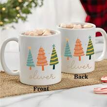 1 件圣诞节定制彩色圣诞树杯，可爱杯子，彩色圣诞树杯，圣诞节家居装饰，完美的圣诞礼物创意 - 彩色 - 查看 7