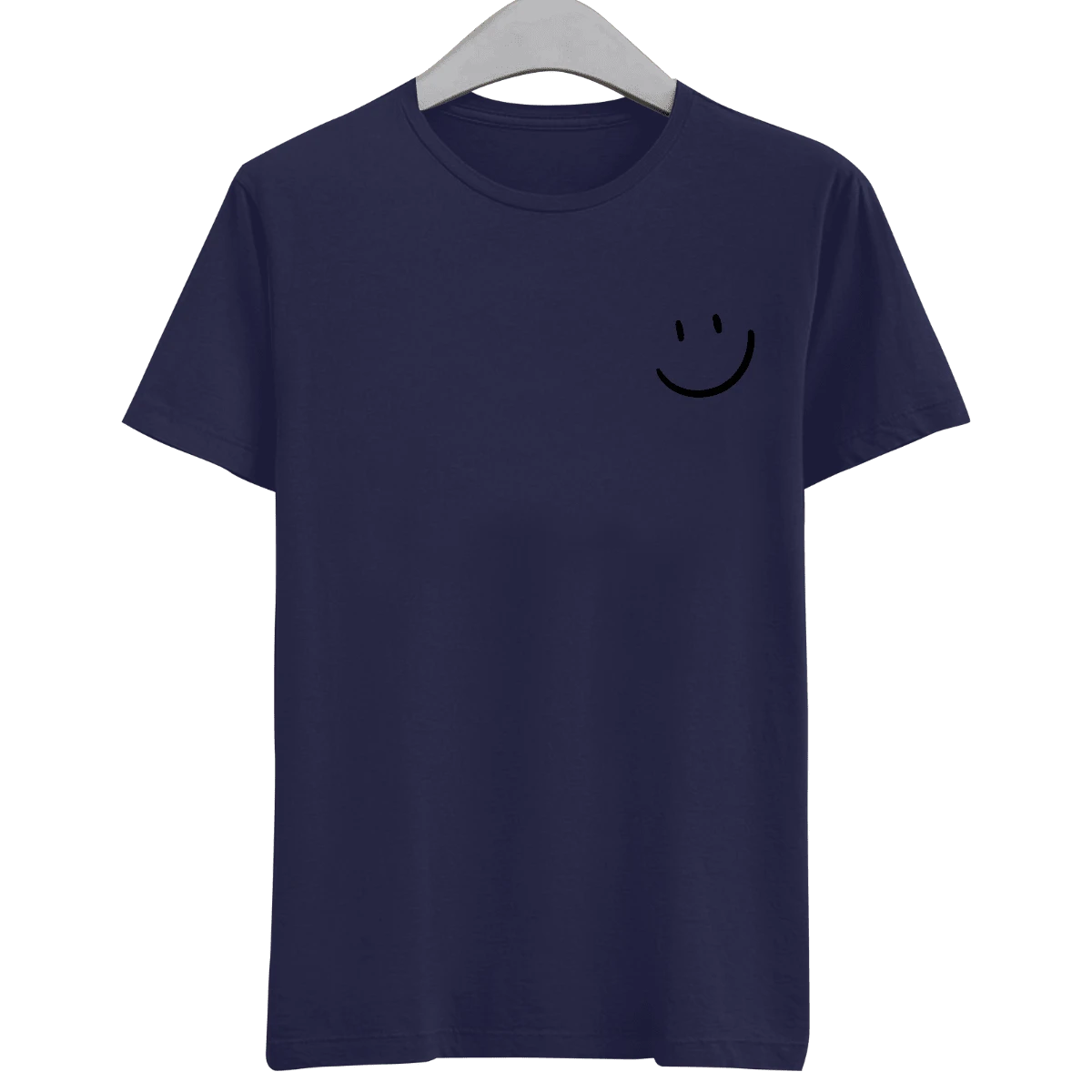 男友风男士街头风 T 恤 Eye X 100% 纯棉男女通用 - 藏蓝色 - 查看 1