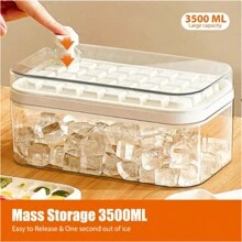 Cubitera Hielo con Tapa, Moldes de Cubitos, Moldes de Cubitos Hielo, Bandejas de Cubitos de Hielo, Reutilizable 64 Ice Cube Maker Tray Silicone - Blanco - Ver 5