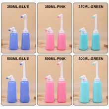 Portable Bidet Sprayer Travel Bidet Bottle Personal Hygiene Cleanser For Postpartum Care, Unscented Nylon, Handheld Peri Wash With Telescopic Water Pipe, No Power/Battery Required, 350/500ML,3 Colors Available - Multicolor - View 3