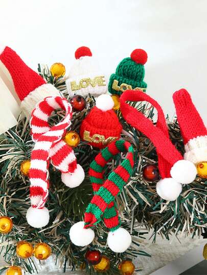 Decorazioni per albero di Natale mini cappello e sciarpa per decorazioni da festa natalizia