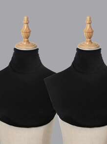 2 件套女士围脖保暖羊毛立领围脖围巾，防风舒适颈部保暖，适合所有季节