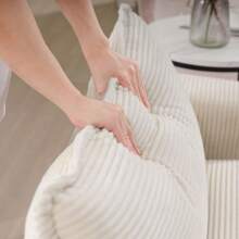 Light Beige Corduroy Fabric, Comfortable Single Accent Chair Deep Seat Sofa With One Pillow, Suitable For Living Room And Bedroom, Club Multiple Occasional Areas