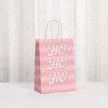圣诞粉色纸质手提袋、购物袋、礼品袋、外卖袋、圣诞情人节 - 彩色 - 查看 15