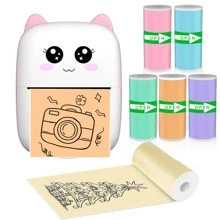 便携式迷你打印机、带 6 卷彩色胶粘纸的袖珍无线热敏打印机、迷你无墨袖珍打印机、用于图片、收据标签、便笺、二维码打印的无线智能打印机 - 均碼 - 查看 15