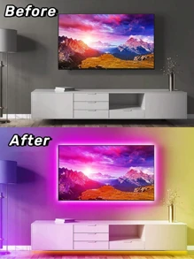 1pc 1m/5m/10m//15m/20m RGB 5050 LED Strip Light, Dimmable Color Changing Rope Lights With Switch Control For Home Decoration, Party, Kitchen, TV Backlighting