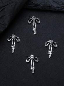 Bow Nail Charms Nail Drills Rhinestones 10pcs 3D Alloy Nail Art Decorations DIY Nail Gems Nail Supplies - Multicolor - View 4