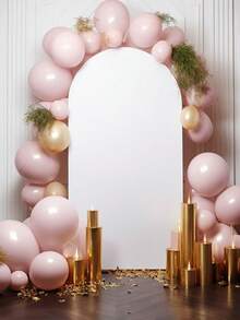 聚酯纤维婚礼拱门罩套装，适用于活动背景 - 1 件弹性拱门框架罩套件，适用于生日、仪式、毕业典礼、订婚、新娘送礼会 | 圣诞节、万圣节、复活节、感恩节的多功能装饰 | 无需电力 | 圆形拱门支架、圣诞节派对用品 - 彩色 - 查看 7