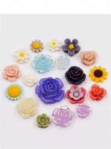 1 pieza Molde de silicona con forma de flor pequeña para hacer accesorios de joyería de resina, en color rosa, incluye formas de girasol, rosa y margarita. Apto para manualidades de resina epoxi, accesorios para el cabello y decoración de calzado para San Valentín.