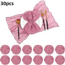 6/12/18/24/30 Pieces Purple Gauze Cheese Cloth Napkins, Multi-Color Optional Cheese Cloth Napkins Bali Cheese Cloth Napkins, Rustic Bohemian Lavender Napkins, Lavender Napkins For Family Dinners, Restaurants, Wedding Receptions, Dinners, Holiday Parties, Table Decorations