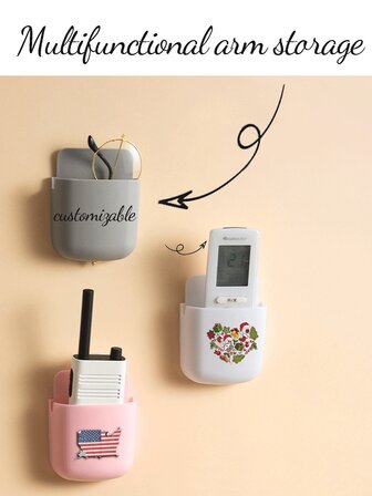 1pc Wall Mounted Storage Rack, Made Of Plastic, Easy To Install, High Load Capacity, Customizable Color & Pattern, Suitable For Decorations, Daily Necessities Or Bathroom Items, Home Storage Organizer, Applicable To Bedroom, Living Room, Kitchen, Bathroom And More Scenarios