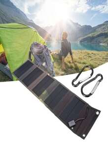 5 块单晶太阳能电池板，快速充电便携式太阳能移动电源，适合户外应急使用