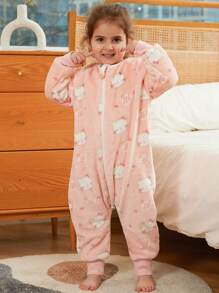 MICHLEY 1件装法兰绒婴儿睡袋，长袖拉链可穿戴睡袋，适合秋冬季男女宝宝，可爱休闲，适合休闲度假的宝宝用品