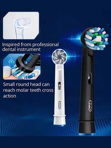 Oral B Pro4000 3D Clean 充电式电动牙刷 1 个刷柄 + 1 个电源 + 2 个刷头，小圆刷头，4 种刷牙模式，压力传感器，IPX7 防水，情侣牙刷，适合男朋友、女朋友的礼物 - 多色 - 查看 4