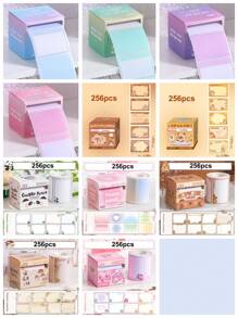 1 Roll (256pcs) Pull-And-Stick Convenient Memo Pads, Sticky Notes For Indexing And Jotting Down Quick Notes, Suitable For Supplementary Notes, Summarizing Mistakes, Leaving Messages, And Memo Writing. Back To School - Multicolor - View 12