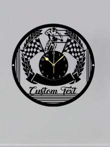 An Ironwork Biker Metal Clock Wall Art Personalized Can Be Customized Name Car Motorcycle Farmhouse Style Wall Art Decorative Living Room Office Decorative Metal Art Gifts Birthday Graduation - Black - View 9