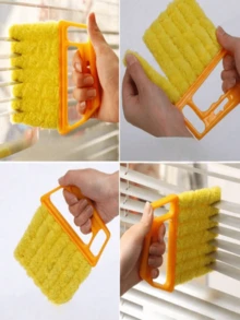 1pc/2pcs High-Density Plush Blind Cleaning Brush For Radiator, Air Conditioner And Fan Dust Removal - Multicolor - View 3