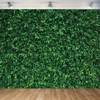 1 pièce Toile de fond pour photographie de fête d'anniversaire thème mural végétal vert, Noël