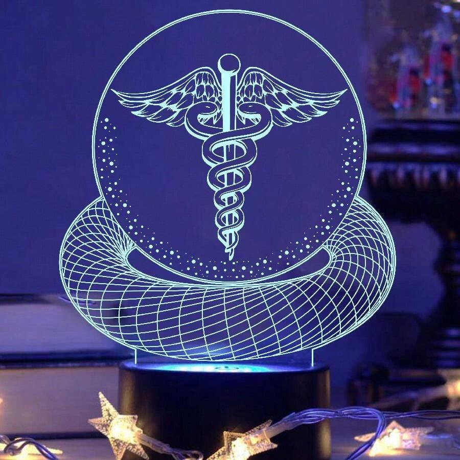 LED Light Medical Medicine, Law, Decoration, Acrylic - 黑色底座 - 7 種 RGB 顏色 - 查看 1