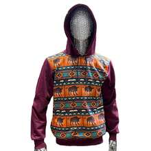 Sudadera felpa con gorro estamapdo vaquero grecas Ariat - Naranja - Ver 2