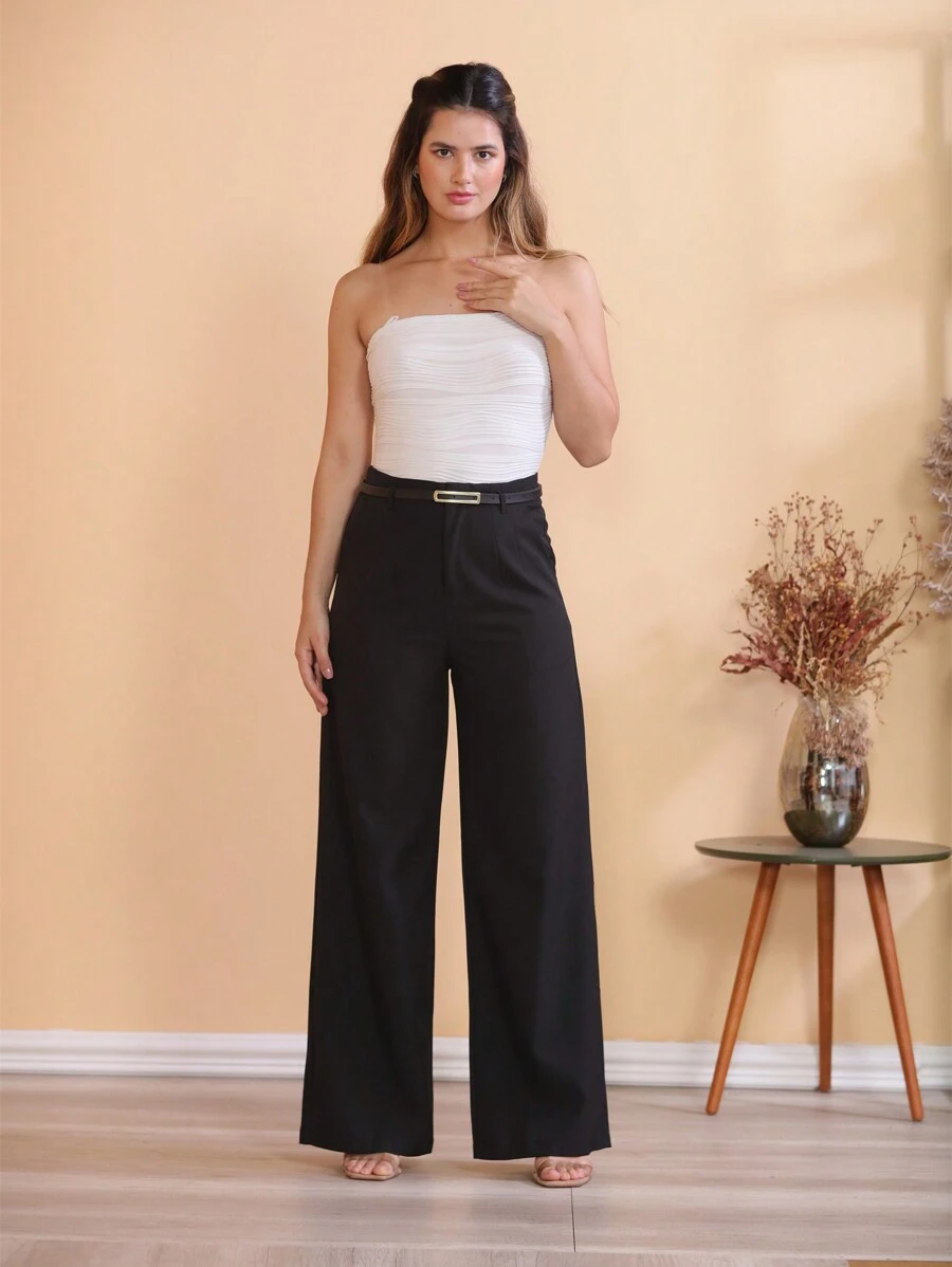 Women Pants - 黑色 - View 1