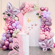 159 unid. globos de látex morado, blanco, rojo, rosa y decoraciones con mariposas, adecuados para cumpleaños, bodas, despedidas de soltera, graduaciones, aniversarios, verano, spa, Año Nuevo, San Valentín, Navidad, fiestas temáticas, fondos, decoraciones del hogar - multicolor - Ver 2