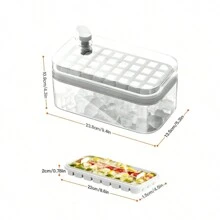 Cubitera Hielo con Tapa, Moldes de Cubitos, Moldes de Cubitos Hielo, Bandejas de Cubitos de Hielo, Reutilizable 64 Ice Cube Maker Tray Silicone - Blanco - Ver 2
