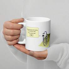 Clippy Meme Mug: Existential Crisis & Office Meme - Thoughtful Techie Gift, 11oz White Mug With Double Side Print - Ideal Gift For Friends And Colleagues, Perfect Blend Of Style And Substance For Your Morning Coffee Or Tea - White - View 2